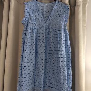 Large Blue eyelit dress